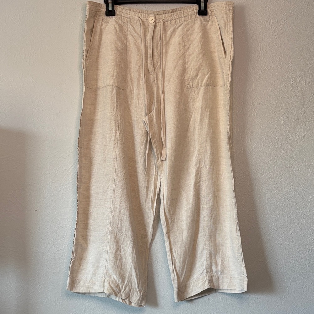 Talbots Cream Linen Capris size 14